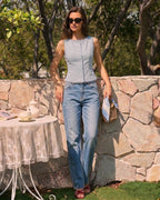 Light Blue Single-Breasted Waistcoat