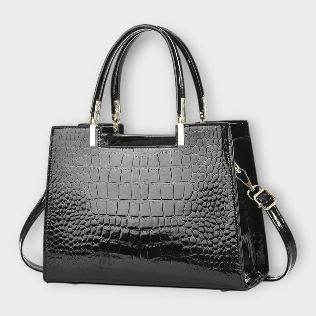 Olivia - Glänzende Krokodilprägung Handtasche
