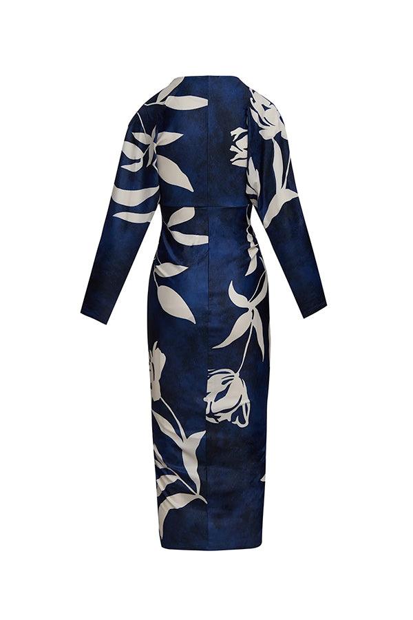 Eva | Sun Escape Einzigartiges Print Dolman Midi Kleid