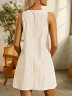 Annalena - Ärmelloses A-Linien-Kleid mit Knopfdetails