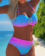 Sofia | Halterneck Leopardprint Gradient Badeanzug