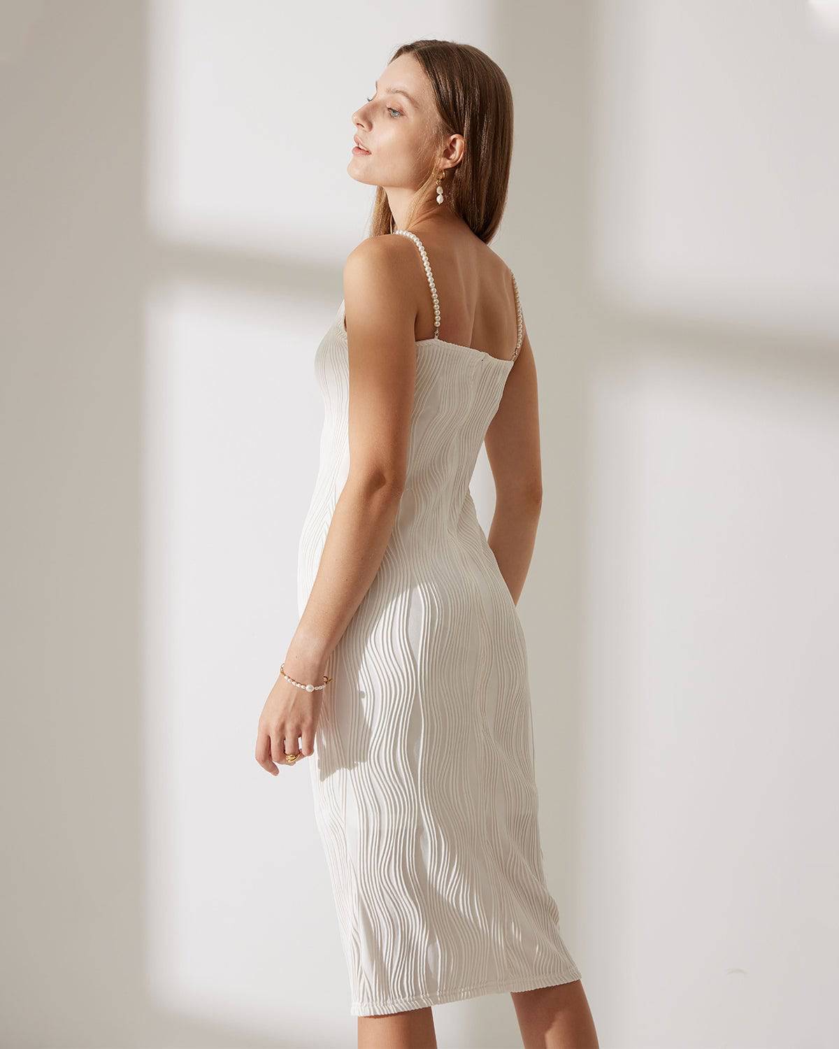 Mirella | Cami-Kleid mit eleganter Wellenstruktur