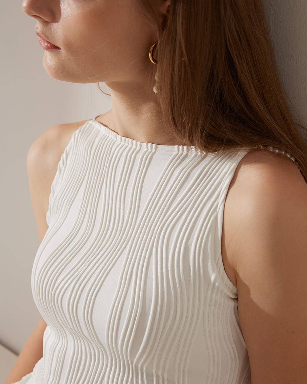 Mirella | Cami-Kleid mit eleganter Wellenstruktur