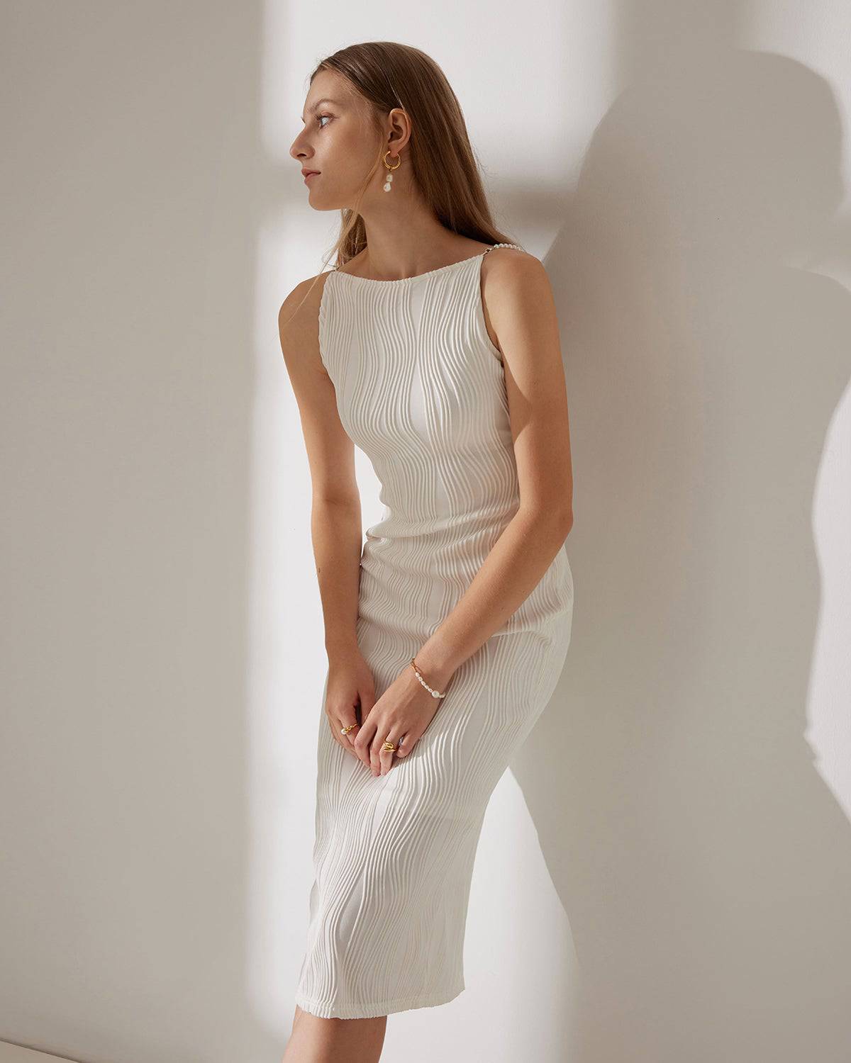 Mirella | Cami-Kleid mit eleganter Wellenstruktur