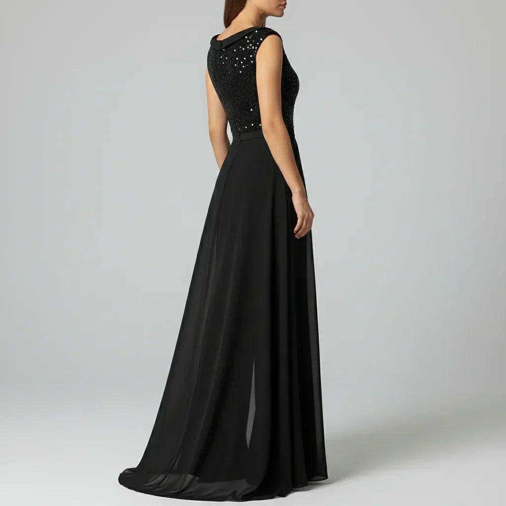 Fallon - Texturiertes Tüll Abend-Jumpsuit