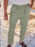 NICHOLS | WEITE LEINENHOSE MIT KORDEL