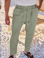 NICHOLS | WEITE LEINENHOSE MIT KORDEL