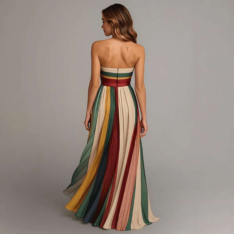 Lina | Farbenfrohes Ärmelloses Maxikleid