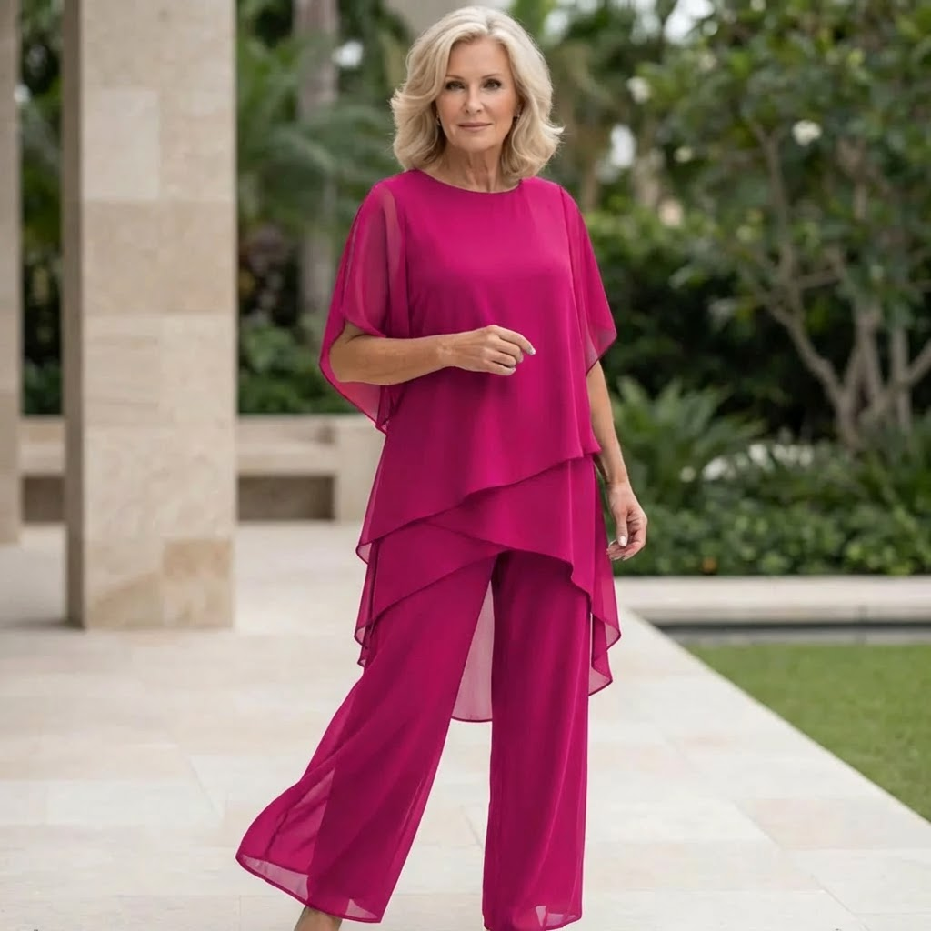 Saskia – Drapiertes Zweiteiliges Palazzo-Set