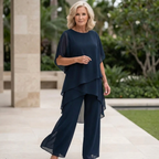 Saskia – Drapiertes Zweiteiliges Palazzo-Set