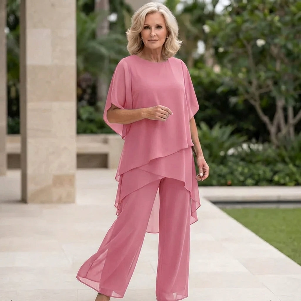 Saskia – Drapiertes Zweiteiliges Palazzo-Set