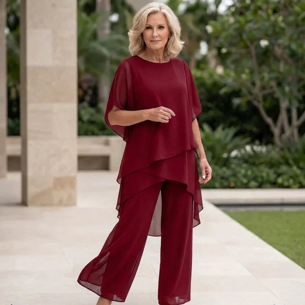 Saskia – Drapiertes Zweiteiliges Palazzo-Set