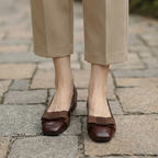 Camille Bogen Leder Ballerinas