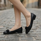 Camille Bogen Leder Ballerinas