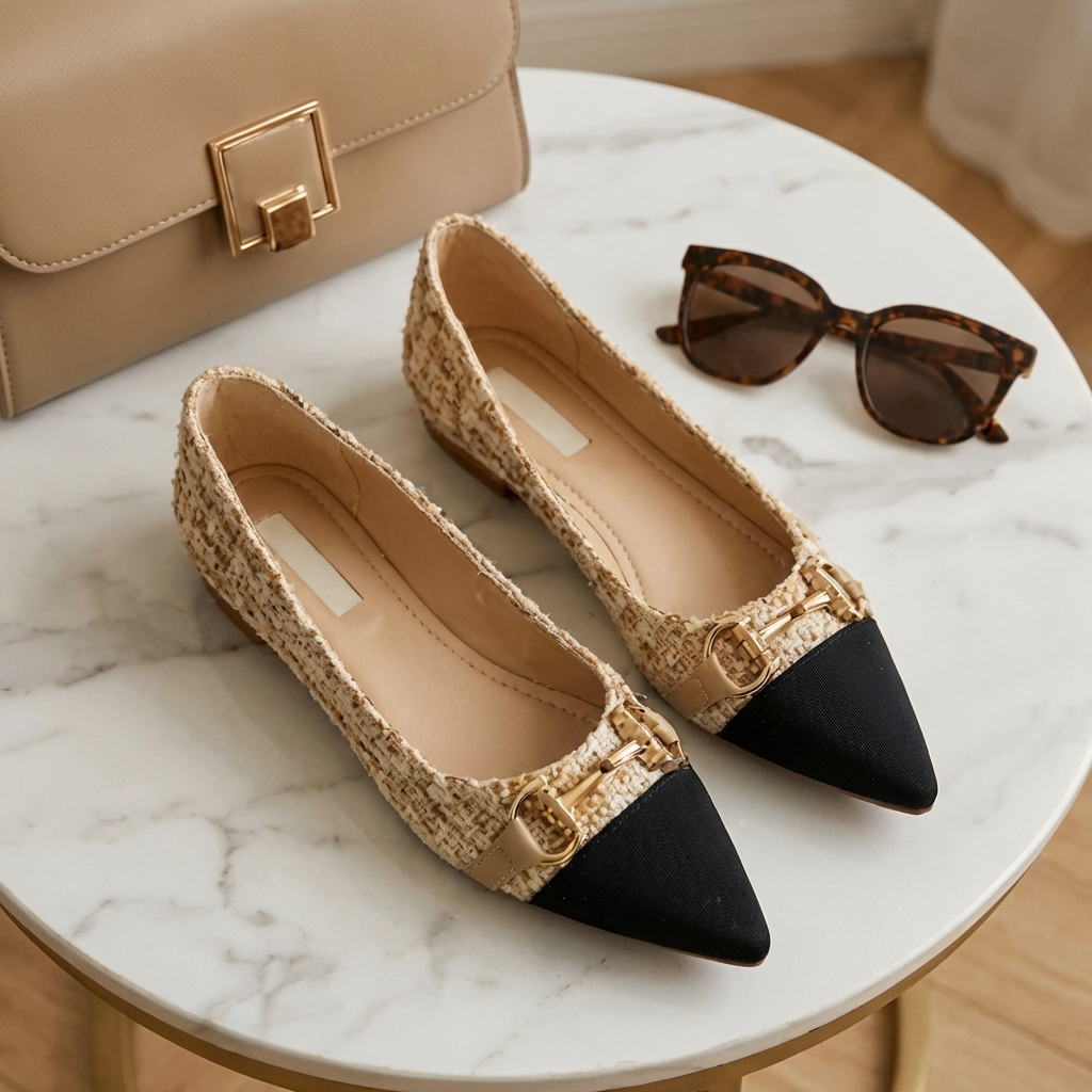Verona Tweed Ballerinas