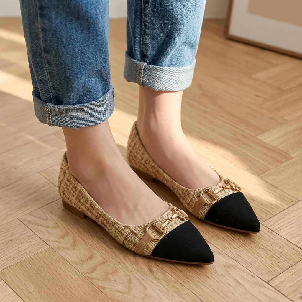 Verona Tweed Ballerinas