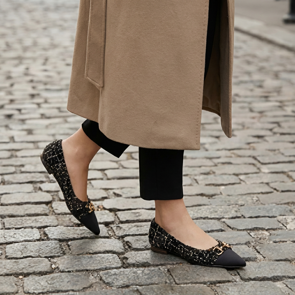 Verona Tweed Ballerinas