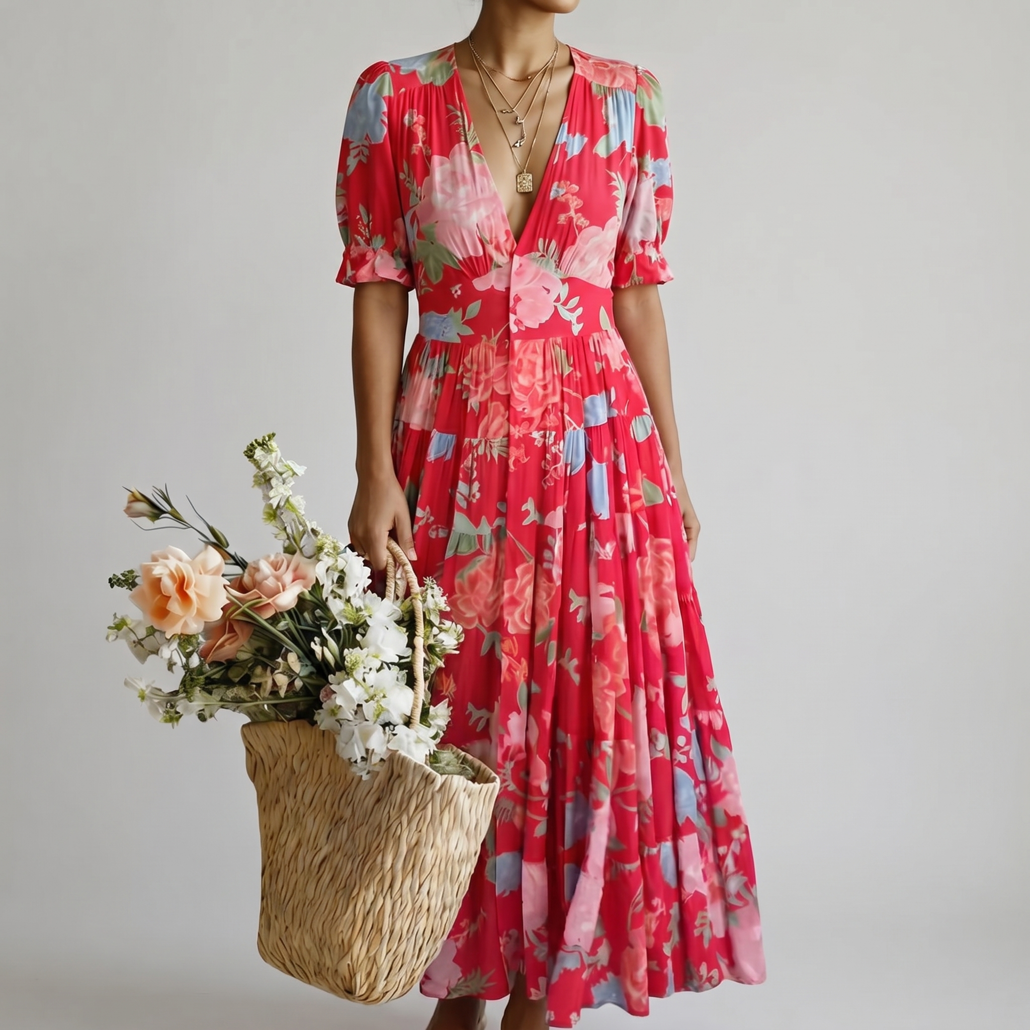 Minelda | Elegantes Blumenkleid