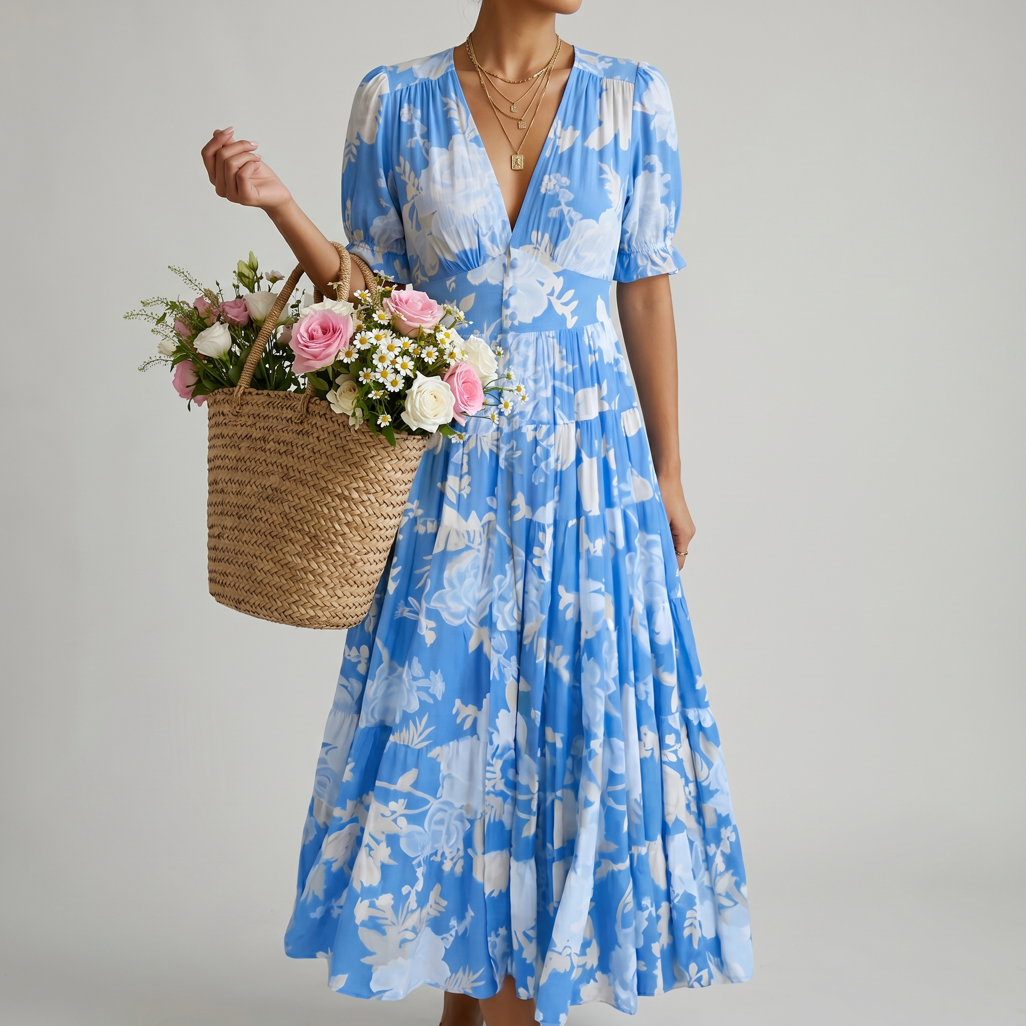 Minelda | Elegantes Blumenkleid