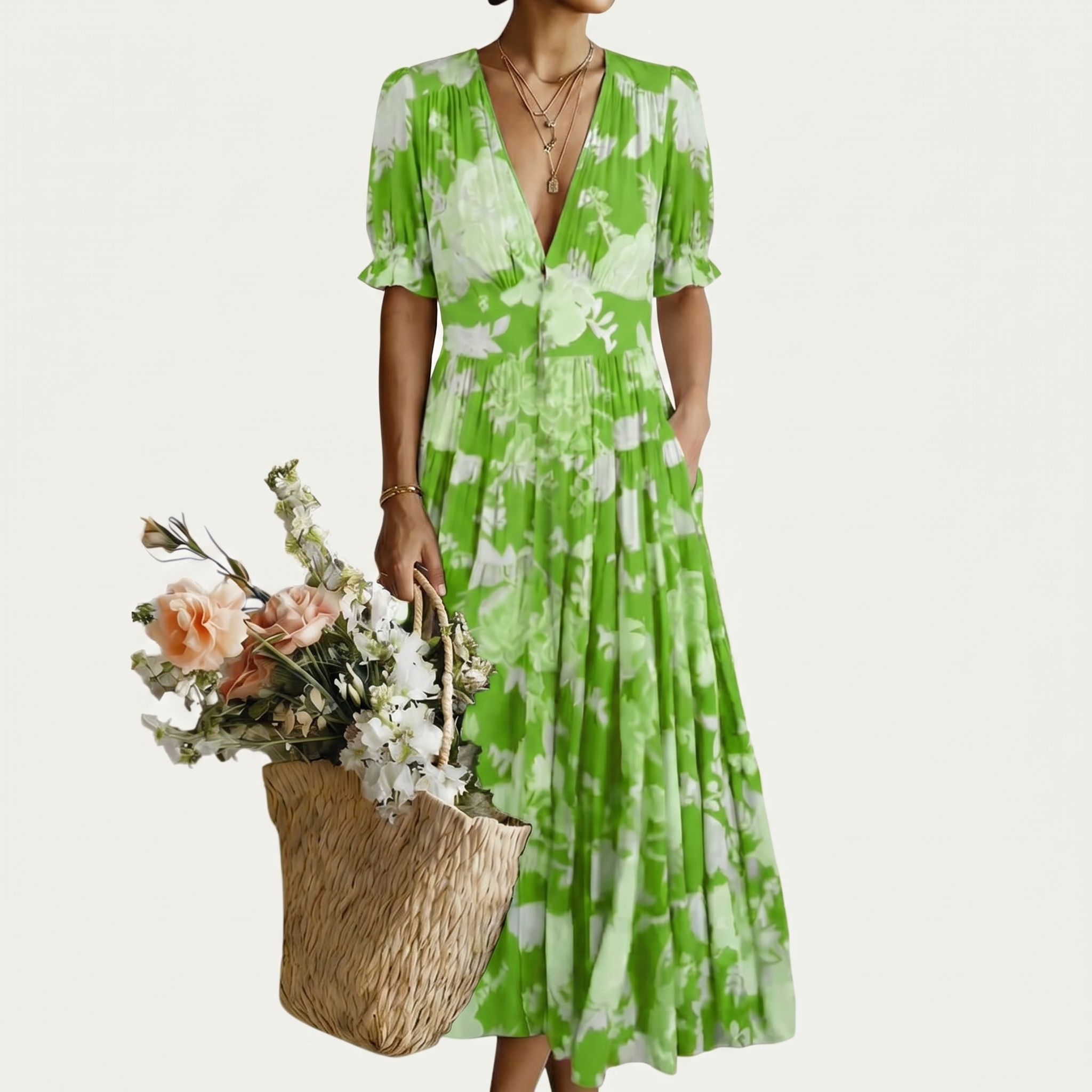 Minelda | Elegantes Blumenkleid