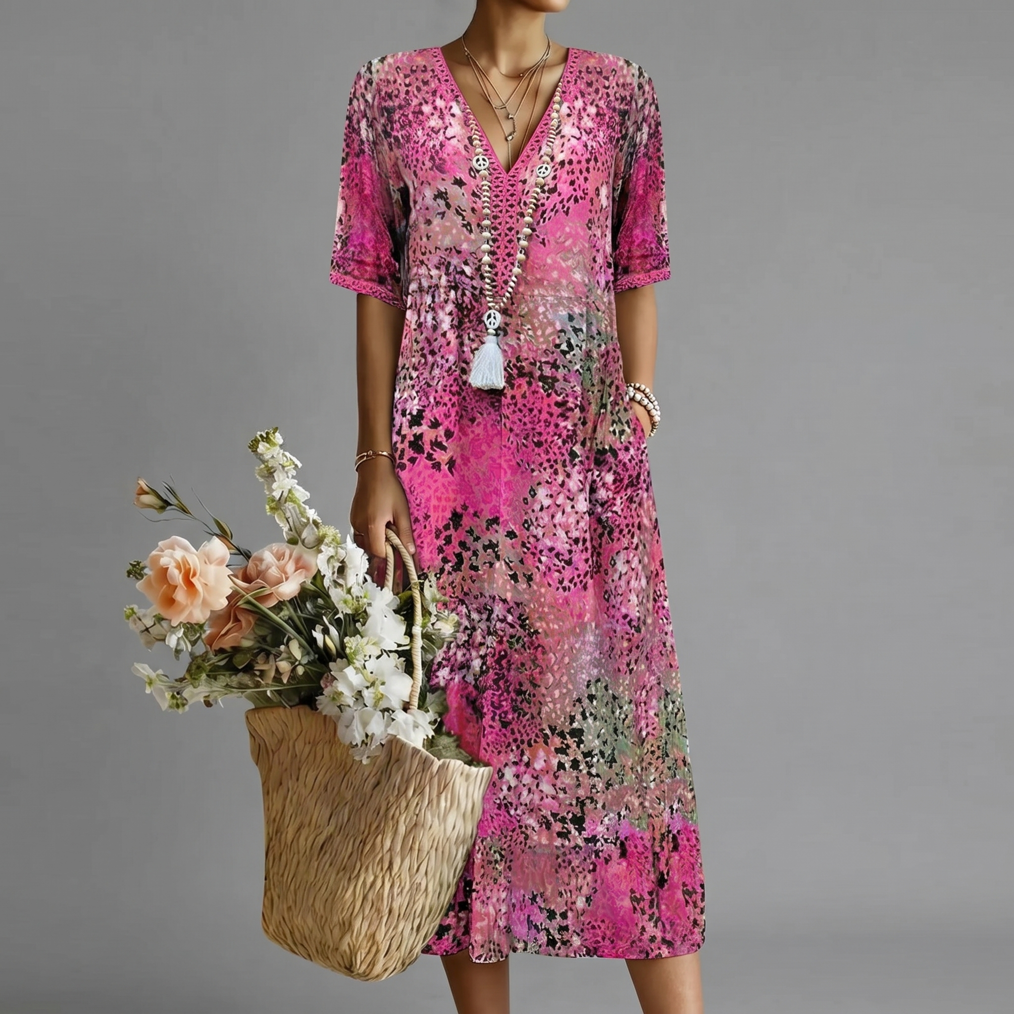 Anna | Vibrant Midi-Kleid