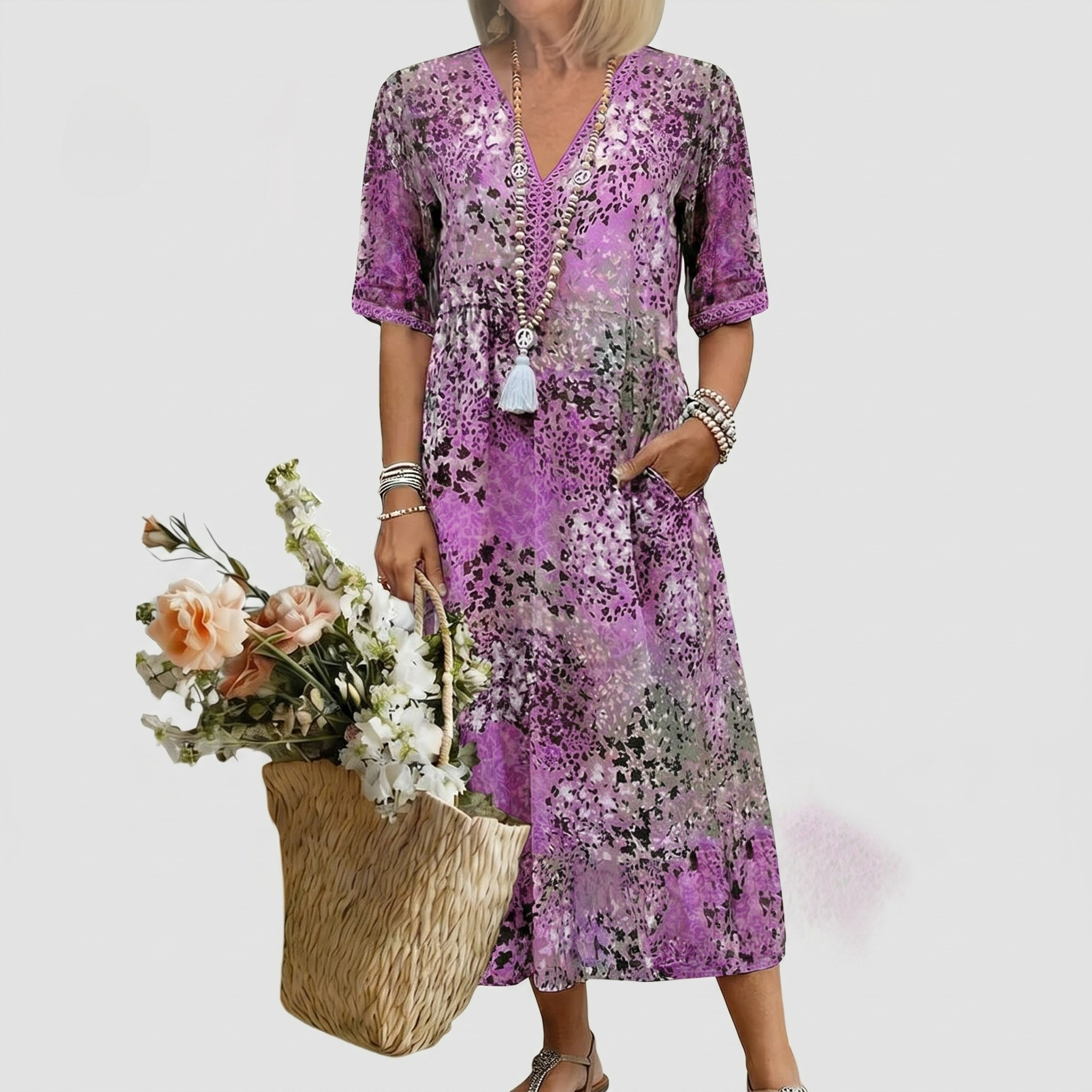Anna | Vibrant Midi-Kleid