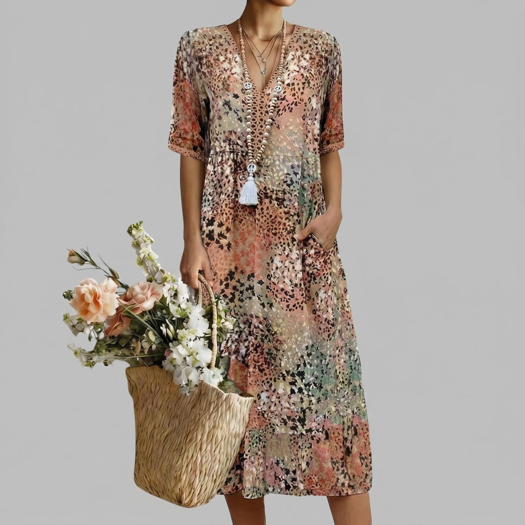 Anna | Vibrant Midi-Kleid