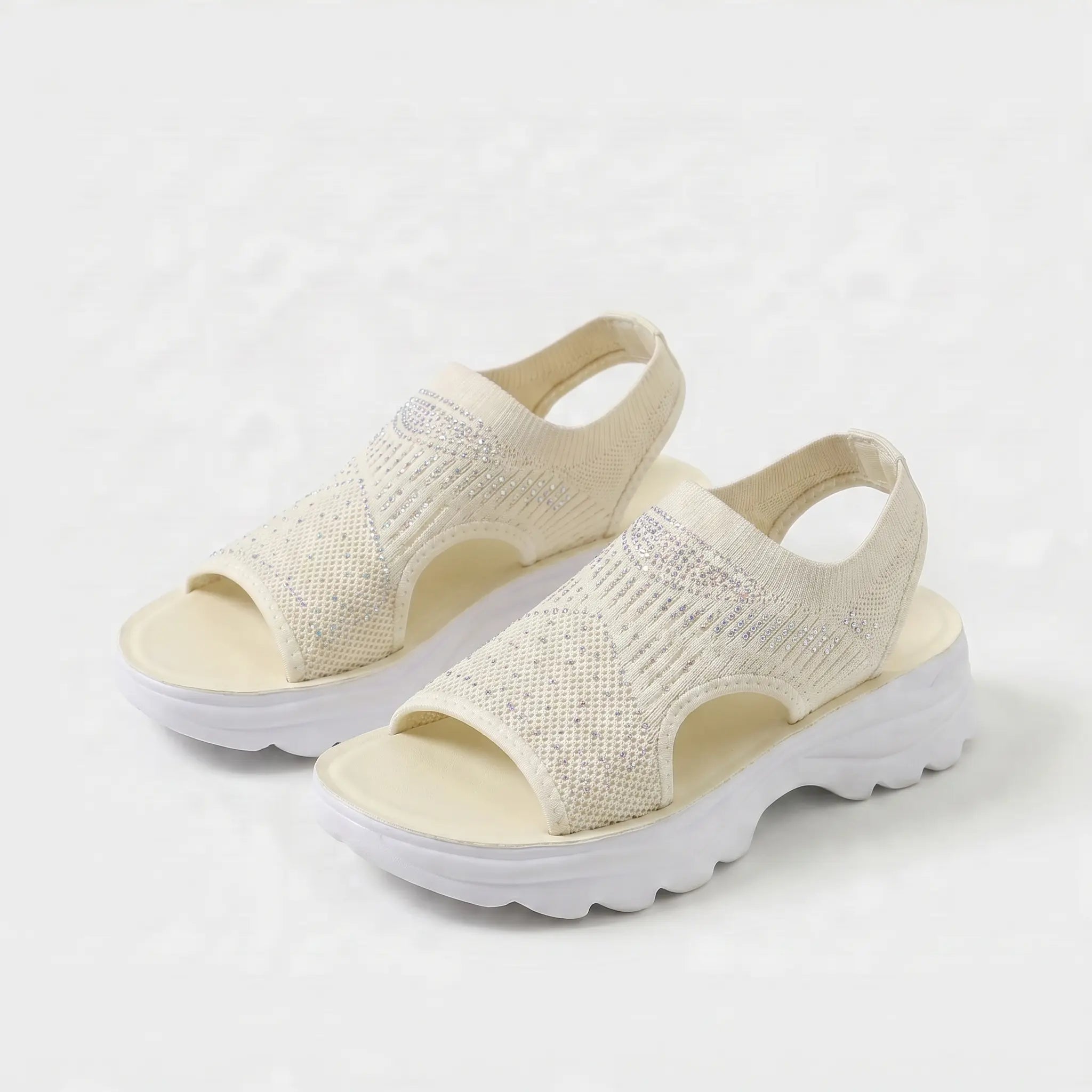 Grace | Atmungsaktive gestrickte Plattform-Sandalen mit Fersenriemen