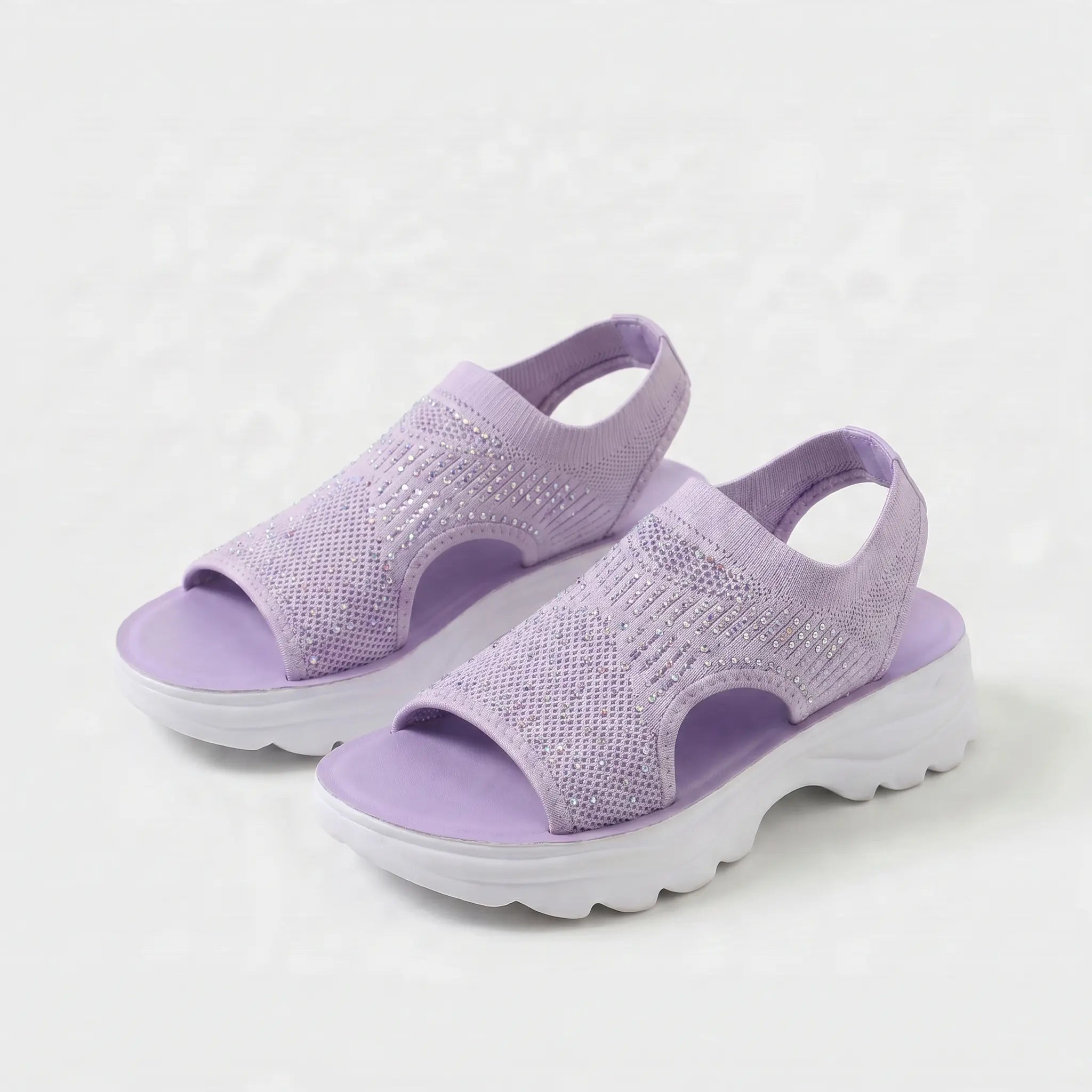 Grace | Atmungsaktive gestrickte Plattform-Sandalen mit Fersenriemen