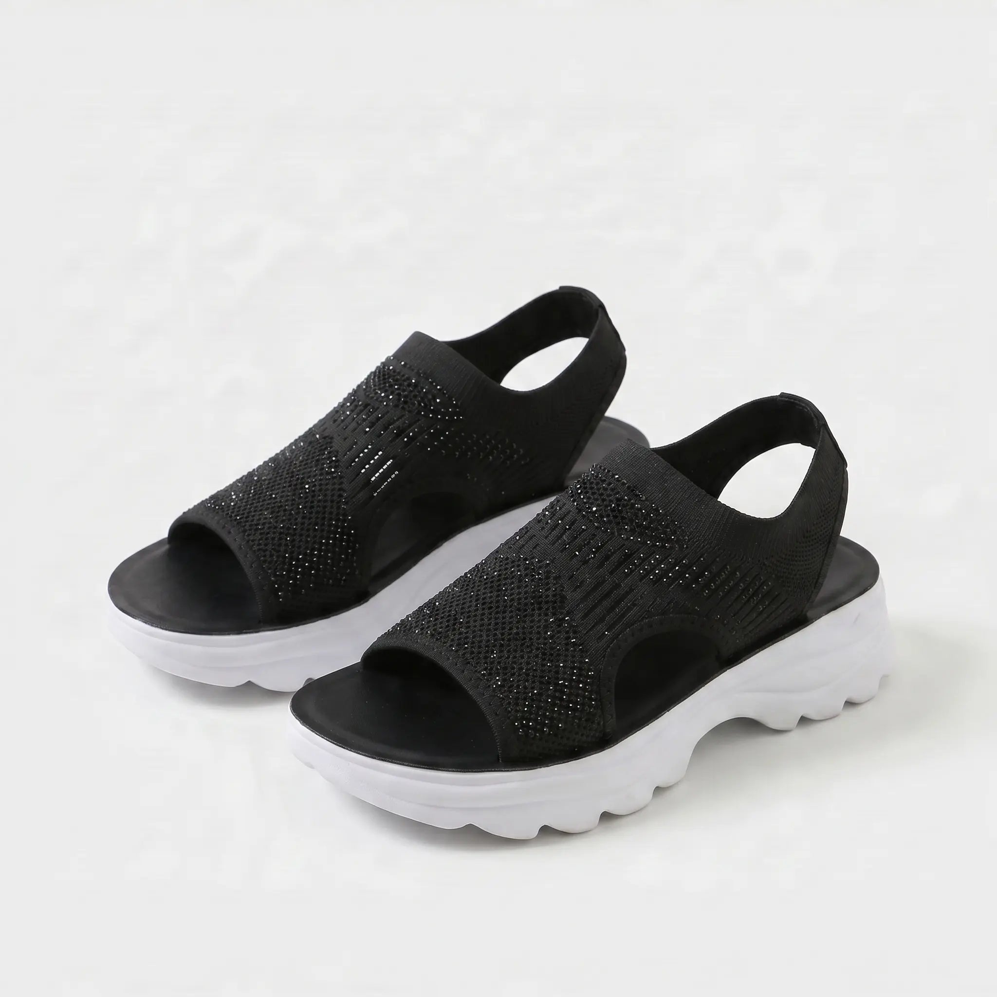 Grace | Atmungsaktive gestrickte Plattform-Sandalen mit Fersenriemen