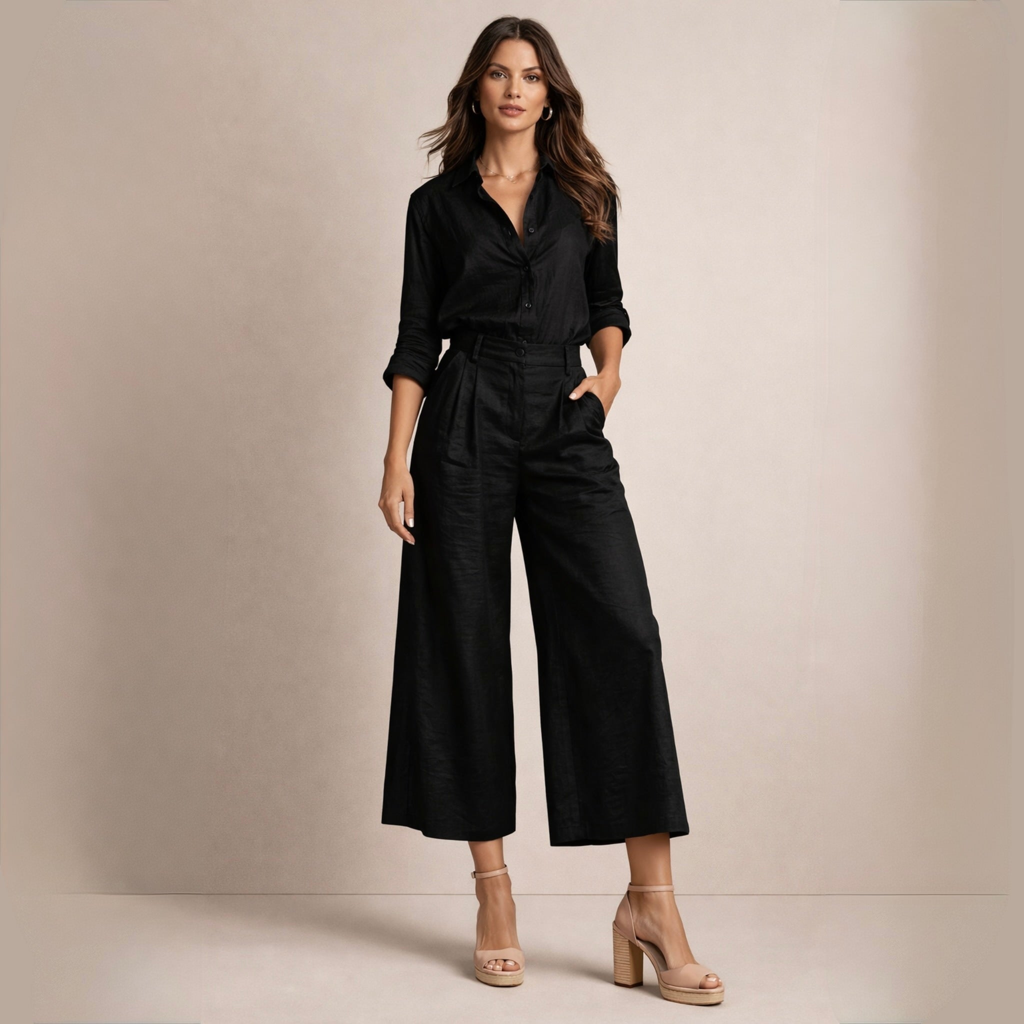 Delphine | Elegantes Leinen-Set