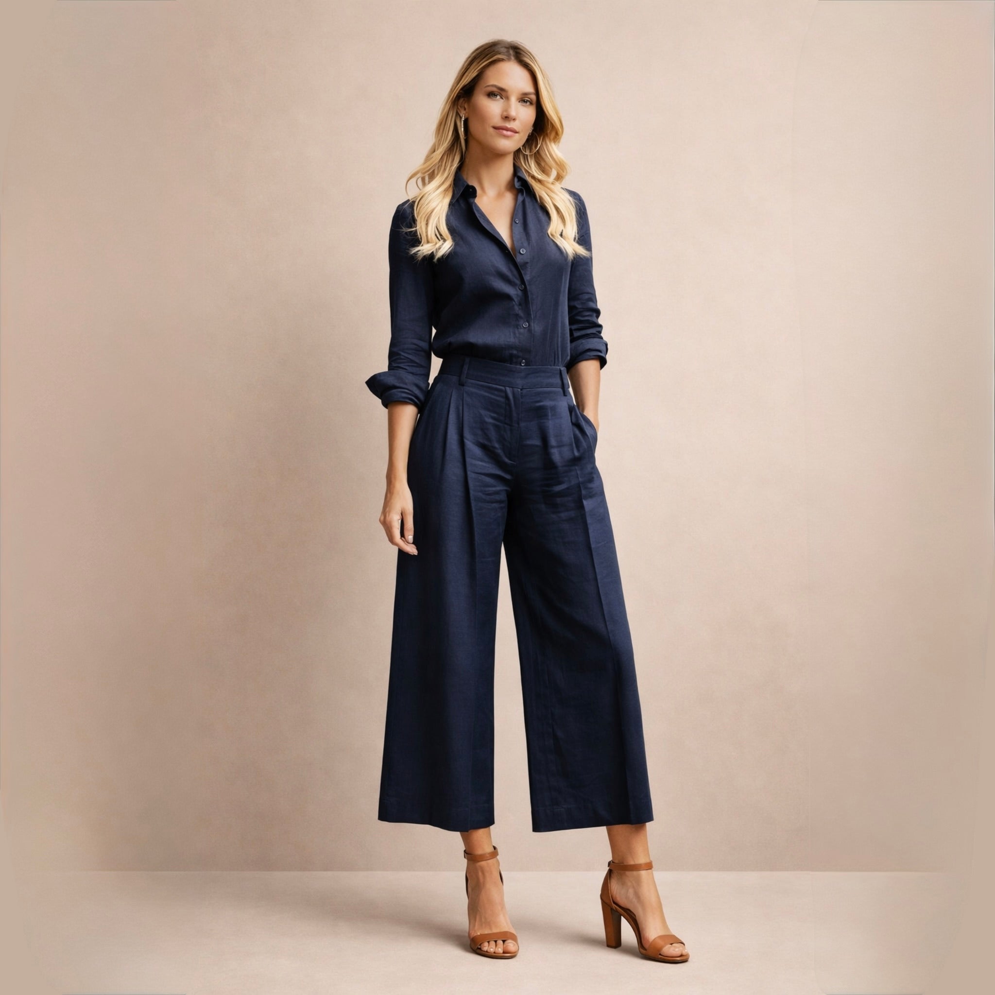 Delphine | Elegantes Leinen-Set