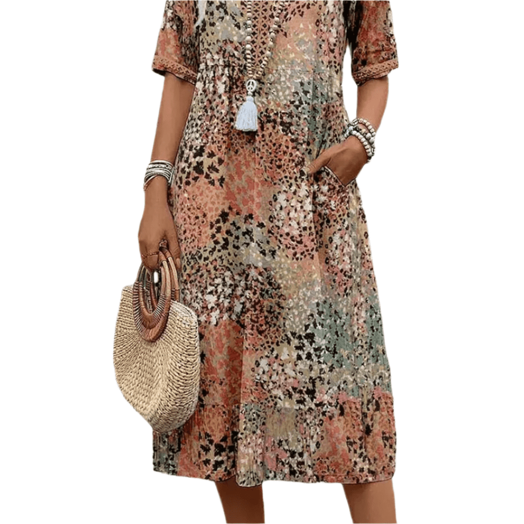 Sidonia - Lässiges Sommerkleid mit V-Ausschnitt für Frauen