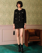 Argyle Cardigan and Mini Skirt Ensemble