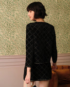 Argyle Cardigan and Mini Skirt Ensemble
