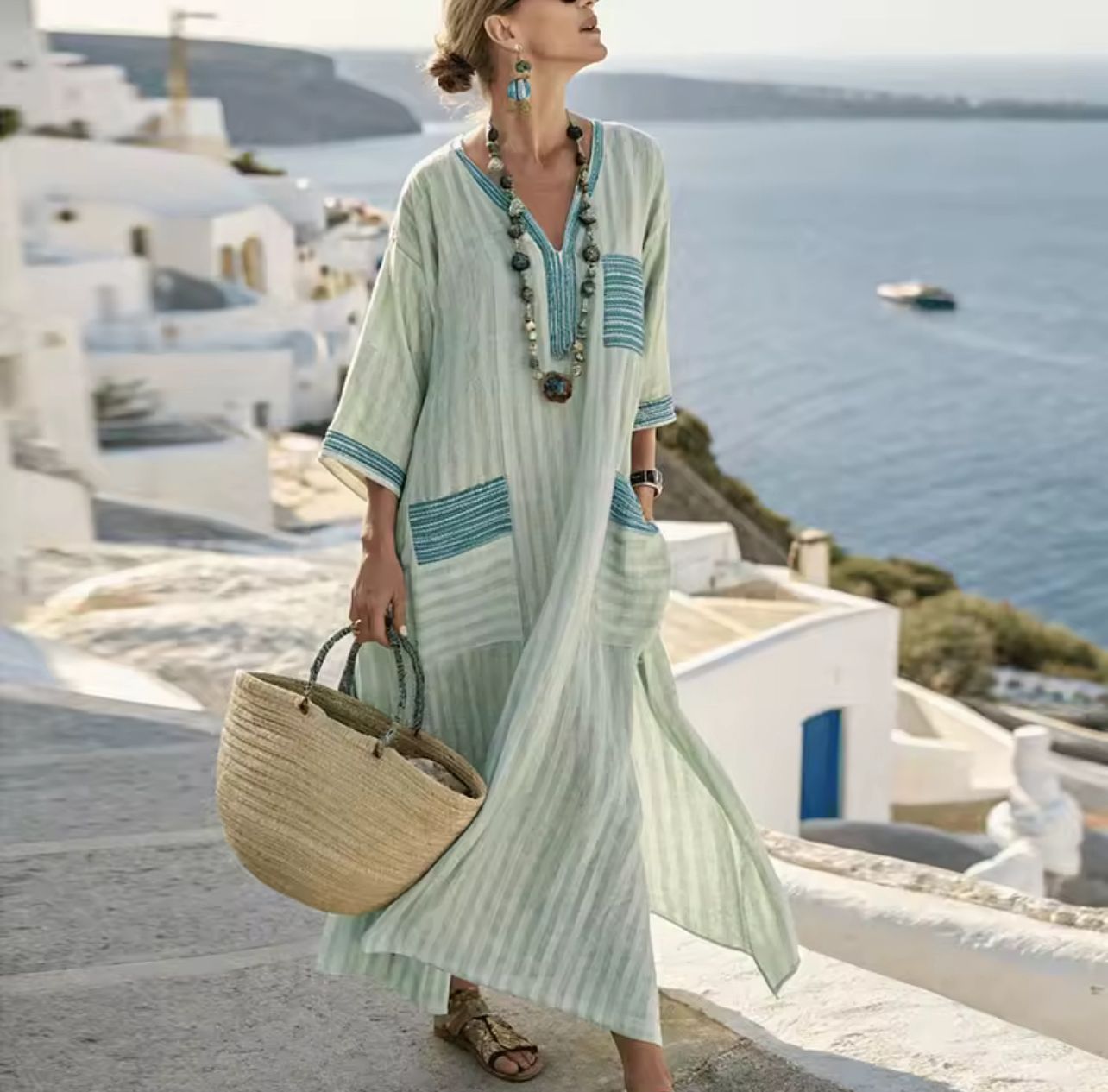 Elegantes Mary - Langes Strandkleid für einen modischen Sommerlook