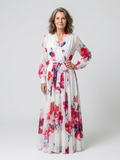 Lillian | Florales Maxikleid mit langen Ärmeln