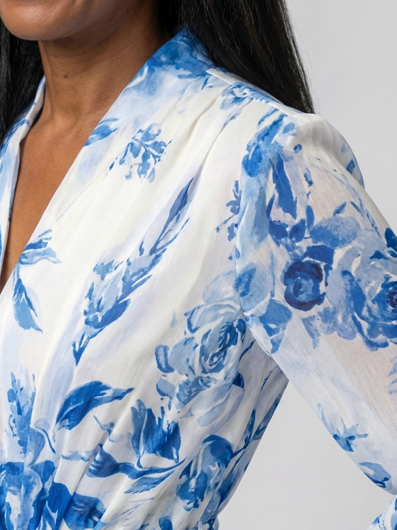 Lillian | Florales Maxikleid mit langen Ärmeln