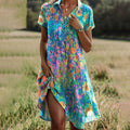 Rachel | Florales V-Ausschnitt Kleid