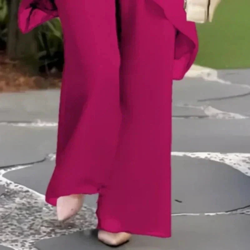 Saskia – Drapiertes Zweiteiliges Palazzo-Set