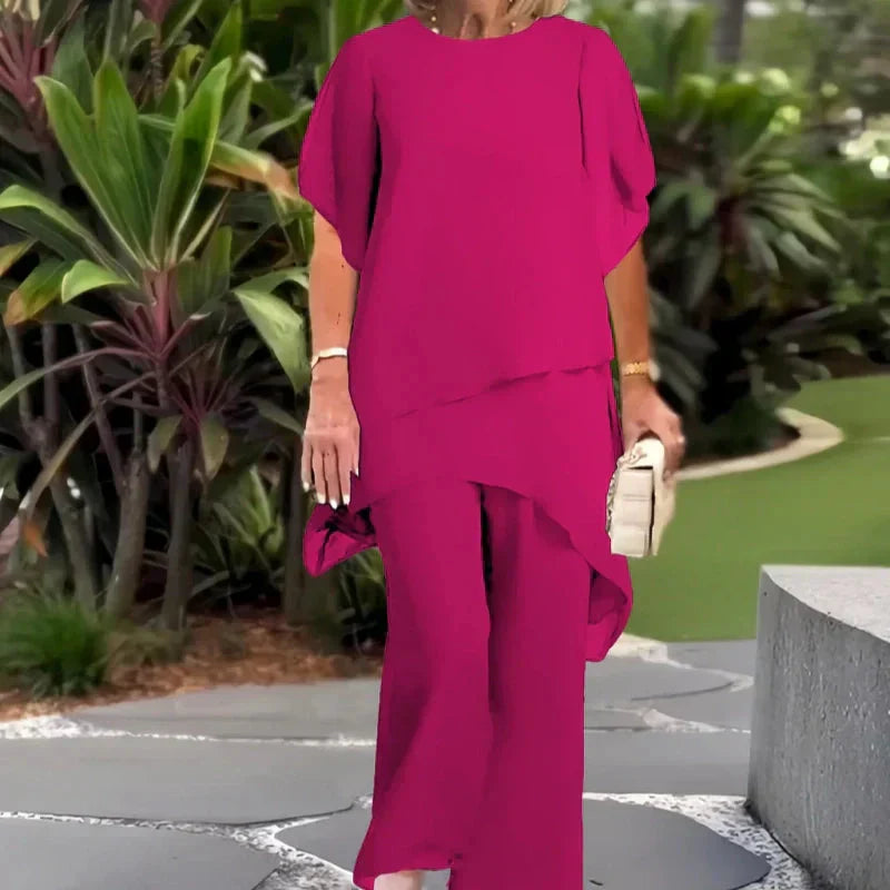 Saskia – Drapiertes Zweiteiliges Palazzo-Set