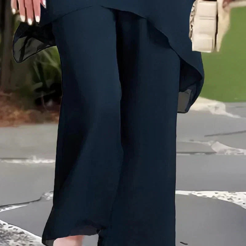 Saskia – Drapiertes Zweiteiliges Palazzo-Set