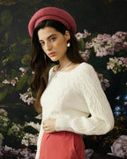 Romantic Cable Knit Crewneck Sweater