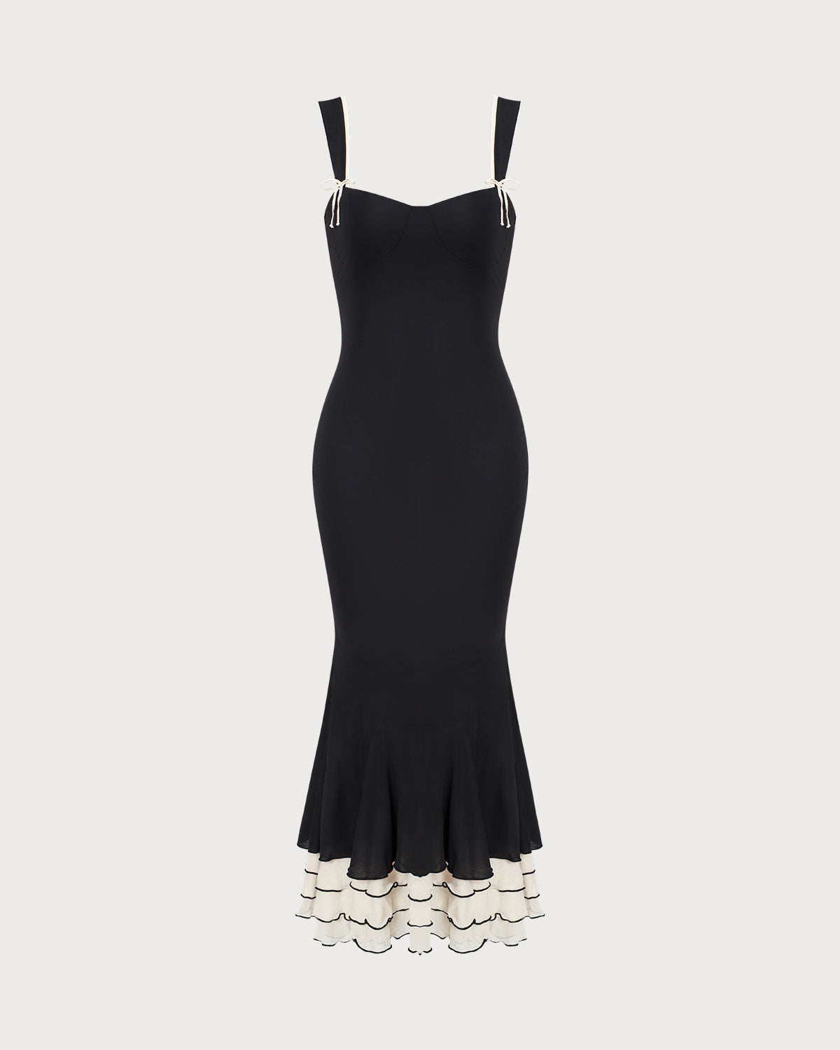 Black Sweetheart Neck Bodycon Maxi Slip Dress
