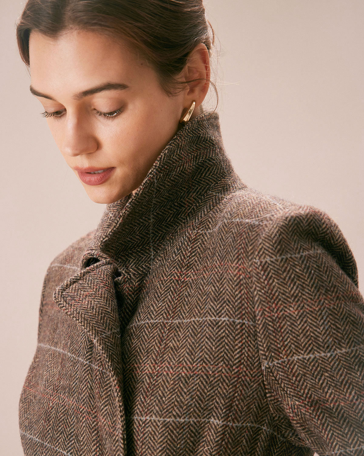 Belted Double-Breasted Coat in Coffee