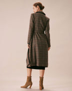 Belted Double-Breasted Coat in Coffee