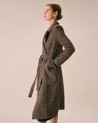 Belted Double-Breasted Coat in Coffee