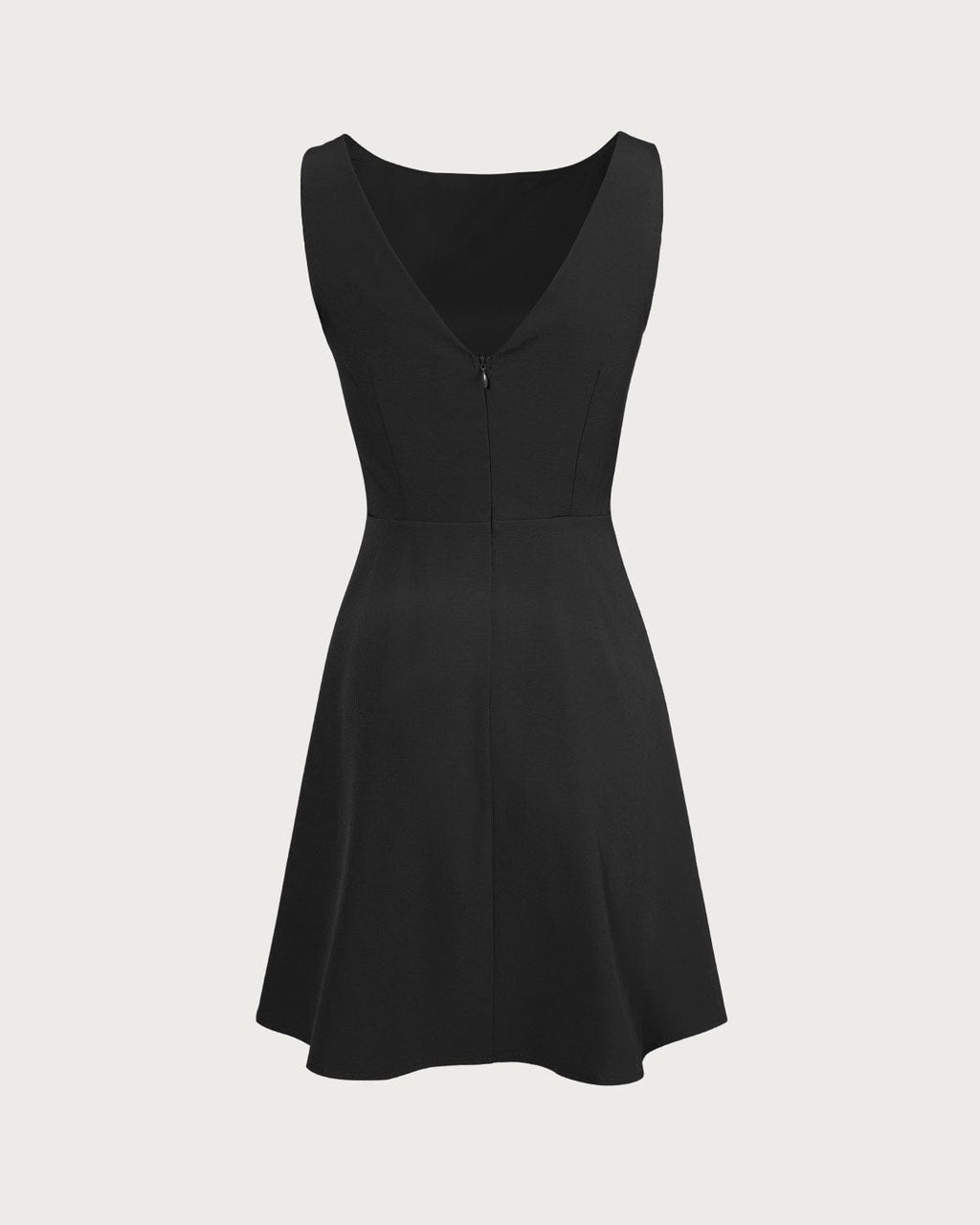 Black Boat Neck High-Waisted Mini Dress