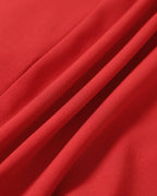 Red Boat Neck High-Waisted Mini Dress