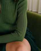Ribbed Knit Sweater with Round Neck